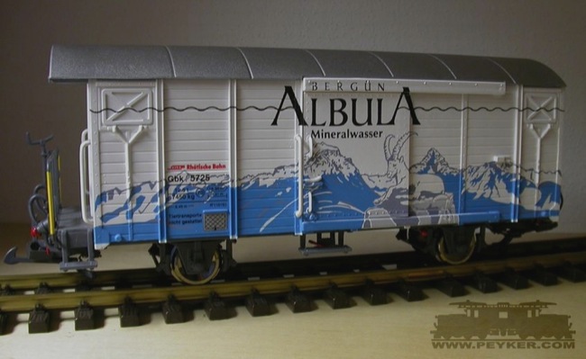 RhB Werbewagen 'Albula' (RhB Boxcar with Albula advertising)
