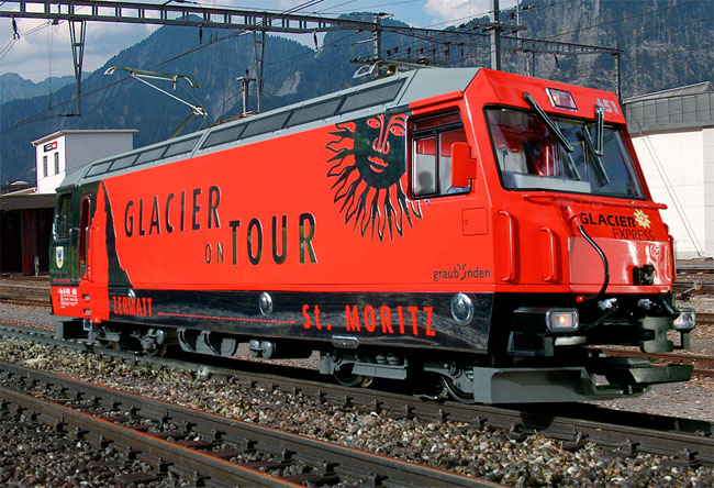 RhB Ellok (Electric locomotive) Ge 4/4 III 651 Fideris