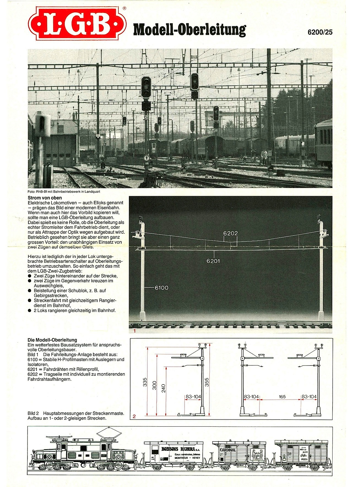 LGB Betriebsanleitung Modell-Oberleitung (Model Catenary System Instructions) 1987
