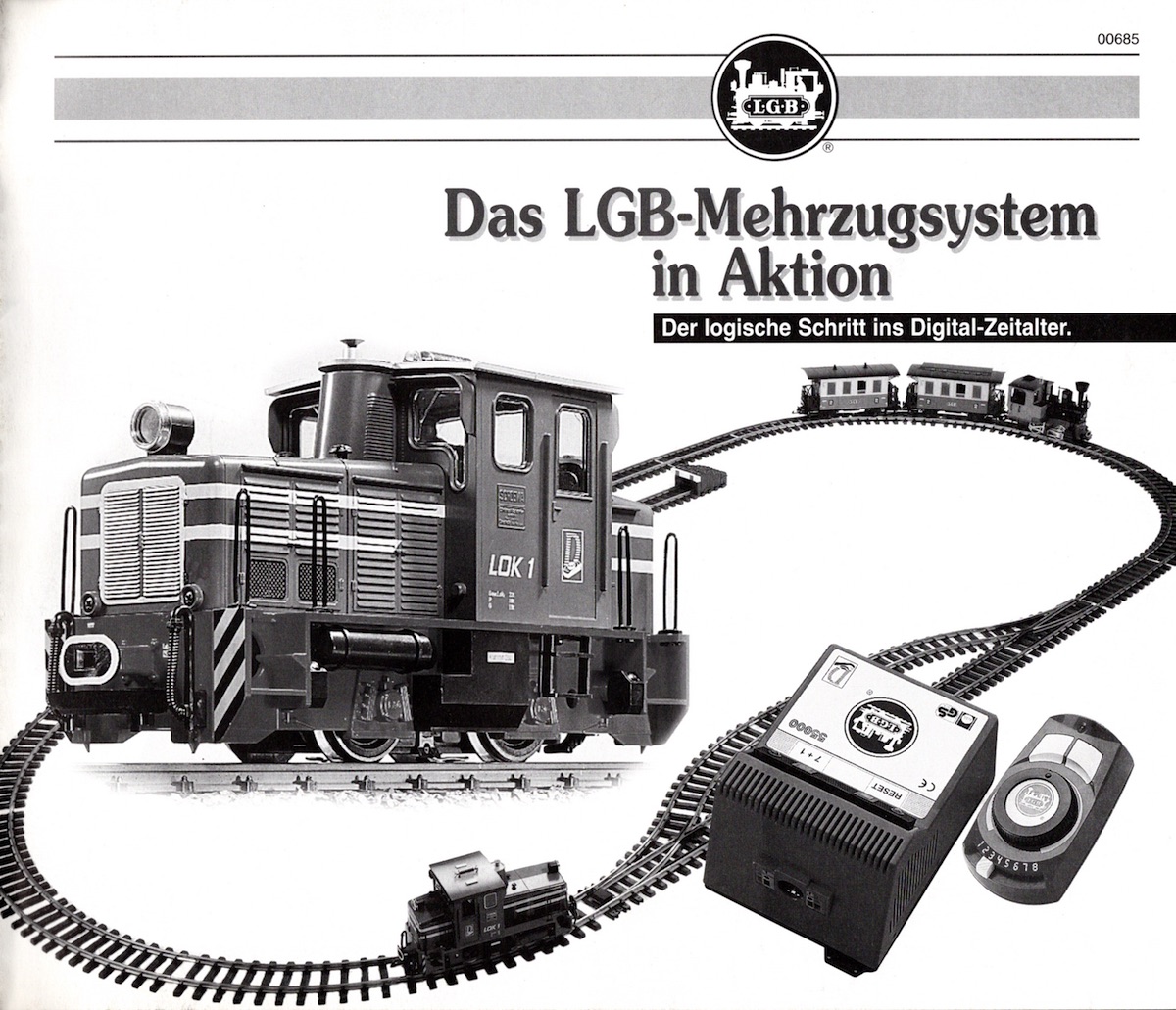 LGB Broschüre (Flyer) 2000 - Das LGB Mehrzugsystem in Aktion, schwarz-weiß, Deutsch