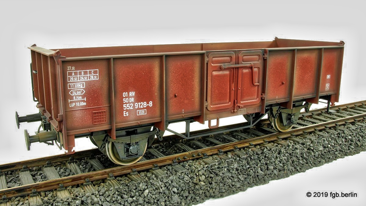DR Offener Güterwagen (Gondola) Es 5520, 552 9128-8, gealtert (weathered)