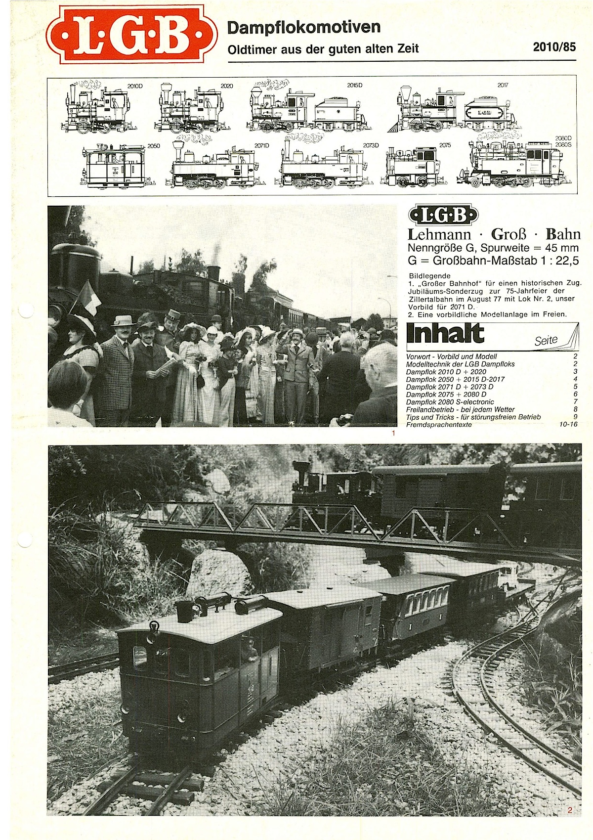 LGB Betriebsanleitung Dampflok (Steam locomotive instructions) 1982