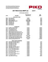 PIKO America Preisliste (Price list) 2017 February in US Dollars