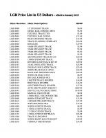 LGB USA Preisliste (Price list) 2015 in US Dollars